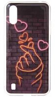 Силиконовый чехол для Samsung Galaxy M01/M015 с рисунком щелчек сердце