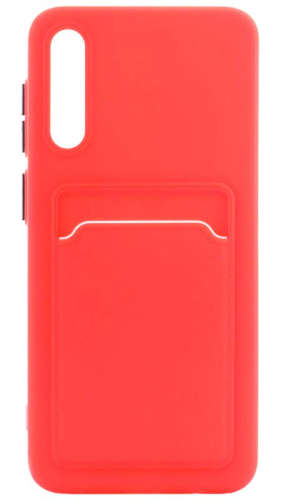 Силиконовый чехол для Samsung Galaxy A50/A505 с кардхолдером красный