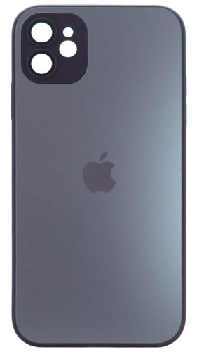 Силиконовый чехол для Apple iPhone 11 матовое стекло с линзами фиолетовый
