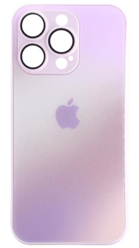 Силиконовый чехол для Apple iPhone 14 Pro стекло градиентное розовый