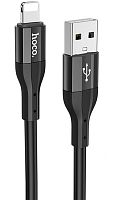 Кабель USB - 8 pin HOCO X72 Creator, 1.0м, круглый, 2.4A, силикон чёрный