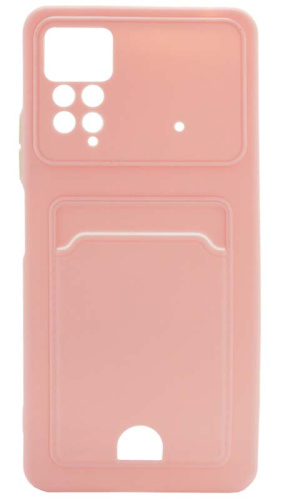 Силиконовый чехол для Xiaomi Redmi Note 12 Pro с кардхолдером розовый