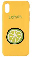 Силиконовый чехол для Apple iPhone X/XS фрукты лимон