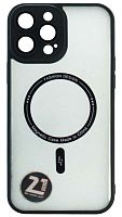 Силиконовый чехол для Apple iPhone 13 Pro Max magsafe с защитой камеры черный