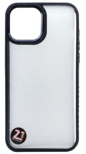 Силиконовый чехол для Apple iPhone 13 Pro Max прозрачное стекло черный