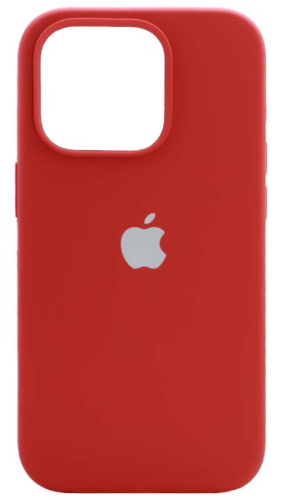 Задняя накладка Soft Touch для Apple Iphone 14 Pro красный с белым яблоком