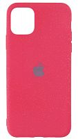 Силиконовый чехол для Apple iPhone 11 Pro Max матовый с блестками розовый