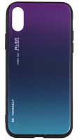 Чехол для Apple iPhone X/XS градиент (фиолетово-синий)