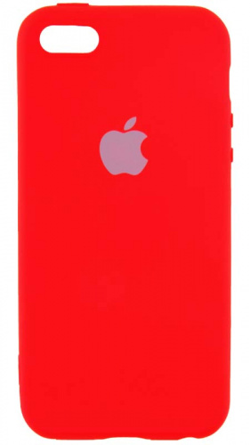 Силиконовый чехол для Apple iPhone 5/5S/SE с лого красный