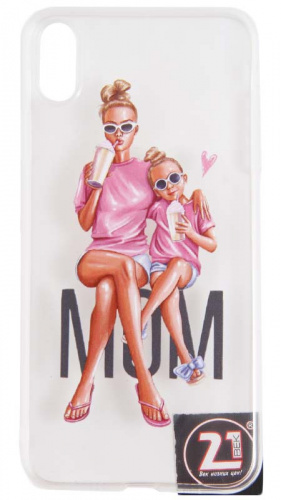 Силиконовый чехол для Apple iPhone XS Max Mama of drama girl mom прозрачный