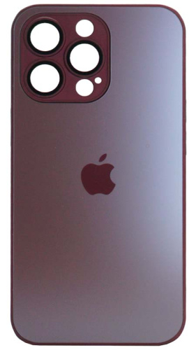 Силиконовый чехол для Apple iPhone 13 Pro матовое стекло с линзами бордовый