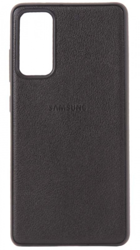Силиконовый чехол для Samsung Galaxy S20 FE кожа с лого черный