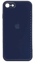 Силиконовый чехол для Apple iPhone 7/8 стеклянный с защитой камеры синий