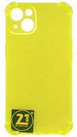 Силиконовый чехол для Apple iPhone 13 с уголками прозрачный желтый