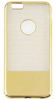 Задняя накладка для Apple iPhone 6/6S (прозрачная с золотыми краями)