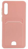Силиконовый чехол для Samsung Galaxy A50/A505 с кардхолдером розовый