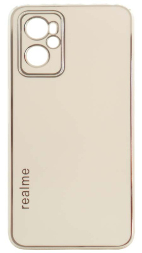 Силиконовый чехол для Realme 9i глянцевый с окантовкой белый