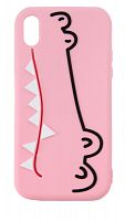 Силиконовый чехол для Apple Iphone XR Фигурный крокодил розовый