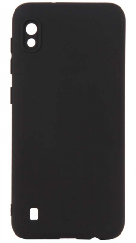 Силиконовый чехол Soft Touch для Samsung Galaxy A10/A105 с защитой камеры черный