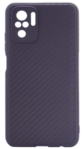 Силиконовый чехол для Xiaomi Redmi Note 10 карбон фиолетовый