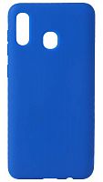 Силиконовый чехол для Samsung Galaxy A20/A30/A205/A305 матовый синий