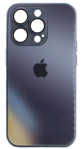 Силиконовый чехол для Apple iPhone 14 Pro стекло градиентное черный