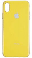 Силиконовый чехол для Apple iPhone XS Max яблоко глянцевый жёлтый