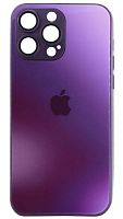 Силиконовый чехол для Apple iPhone 14 Pro Max стекло градиентное фиолетовый