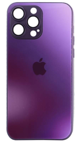 Силиконовый чехол для Apple iPhone 14 Pro Max стекло градиентное фиолетовый