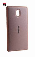 Силиконовый чехол для Nokia 3 кожа с логотипом розовый