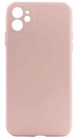 Силиконовый чехол Soft Touch для Apple iPhone 11 с защитой камеры бледно-розовый