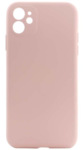 Силиконовый чехол Soft Touch для Apple iPhone 11 с защитой камеры бледно-розовый