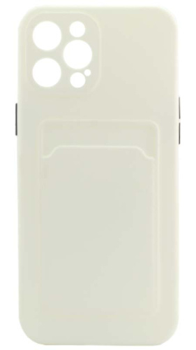 Силиконовый чехол для Apple iPhone 12 Pro Max с кардхолдером белый