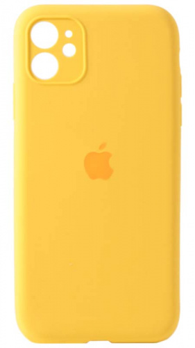 Силиконовый чехол Soft Touch для Apple iPhone 11 с защитой камеры лого абрикосовый
