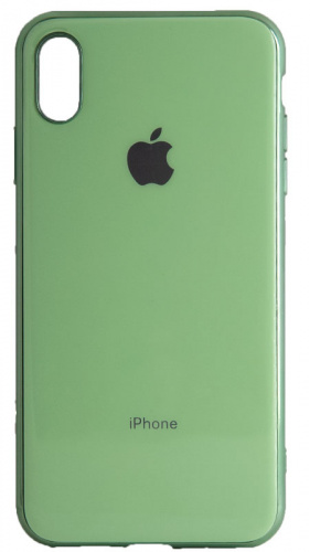 Силиконовый чехол для Apple iPhone XS Max яблоко глянцевый зеленый