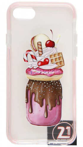 Силиконовый чехол для Apple iPhone 7/8 с бортиком сладость розовый