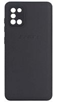 Силиконовый чехол для Samsung Galaxy A31/A315 с защитой камеры кожа с лого черный