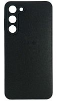 Силиконовый чехол для Samsung Galaxy S23 Plus кожа с лого черный