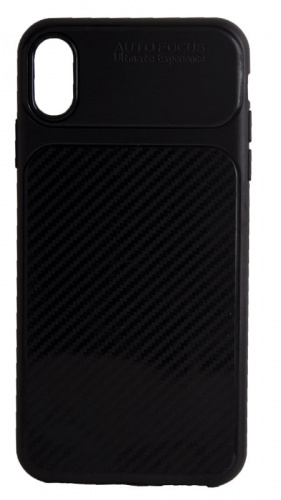 Силиконовый чехол для Apple iPhone XS Max Auto Focus карбон чёрный