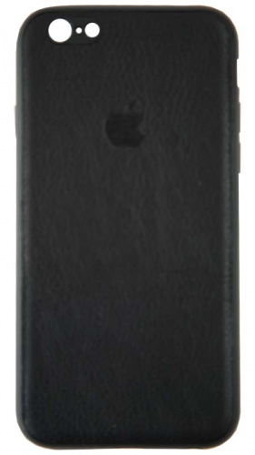 Силиконовый чехол для Apple iPhone 6/6S кожа с лого черный вид 2