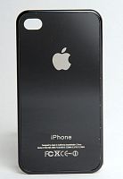 Задняя накладка для Apple iPhone4S/4G CJD пластиковая чёрная