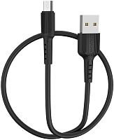 Кабель USB - микро USB Borofone BX16 Easy 1.0м круглый 2.0A ПВХ черный