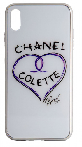 Силиконовый чехол для Apple iPhone XS Max стеклянный Colette чёрный
