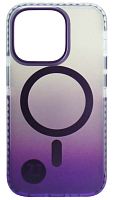 Силиконовый чехол для Apple iPhone 14 Pro Matte case градиент с MagSafe фиолетовый