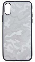 Накладка Dotfes G07 Camouflage Style Case для iPhone X/XS (silver)