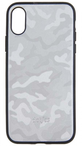 Накладка Dotfes G07 Camouflage Style Case для iPhone X/XS (silver)