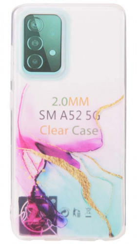 Силиконовый чехол для Samsung Galaxy A52/A525 water ink розовый