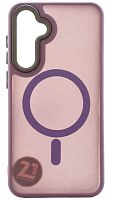 Силиконовый чехол MagSafe для Samsung Galaxy S23 Fe матовый фиолетовый