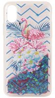 Чехол для iPhone X Lovely stream (Flamingo in flowers)