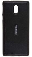 Силиконовый чехол для Nokia 3 кожа с логотипом чёрный